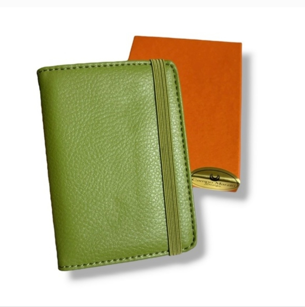 CAMPO MARZIO DESIGNS Light Green Credit Card Holder w/ Elastic